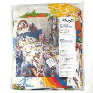 Pacifica Mickey's Rainbow Curtains Walt Disney Vintage 70s 80s NEW NOS NIP Set 1